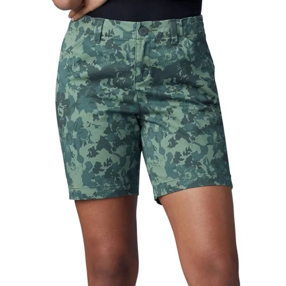 LEE Chino Shorts Walking Summer Green Floral Camo Camouflage Sizes 6 14 - Picture 2 of 9